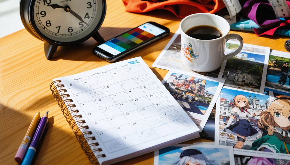 convention cosplay schedule planning