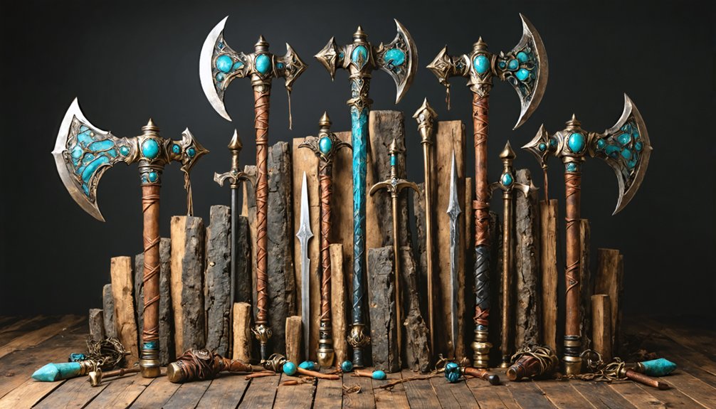 coordinated themed weapon prop sets