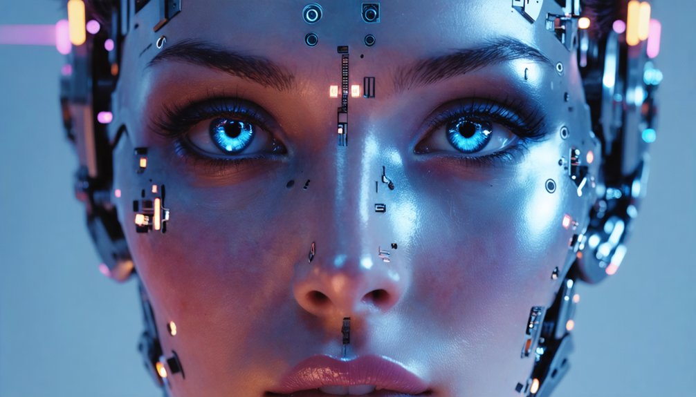 futuristic robotic metamorphosis makeup