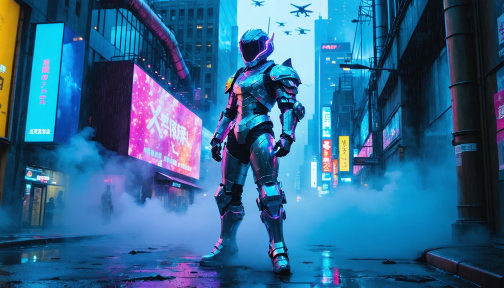 futuristic urban landscape for cosplay