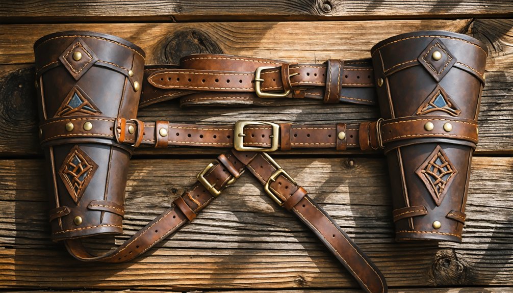 layered leather belt harness
