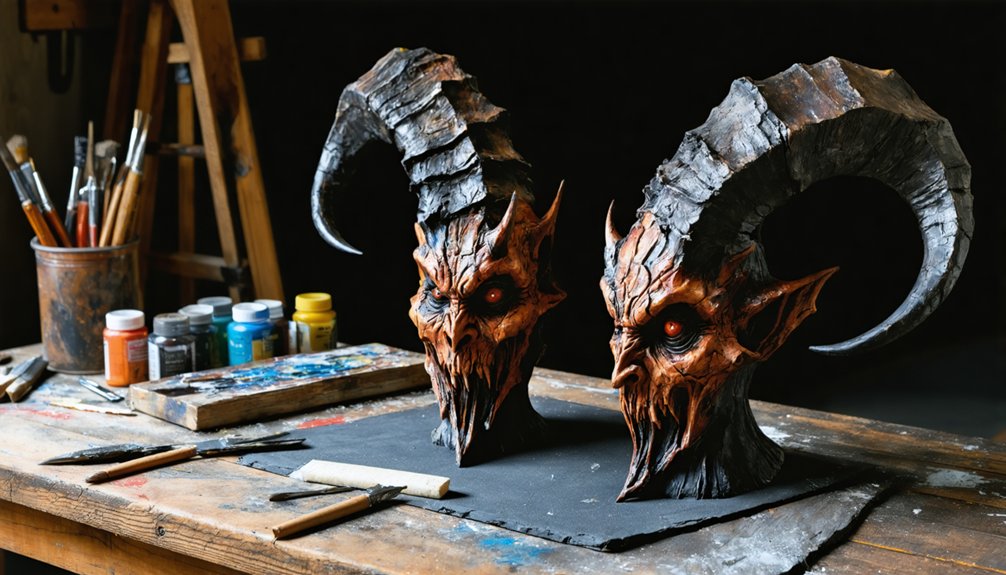 realistic demon horn texturing