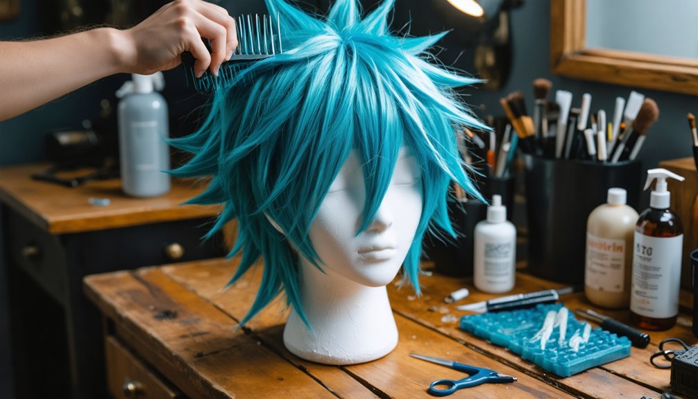 styling spiky anime wig