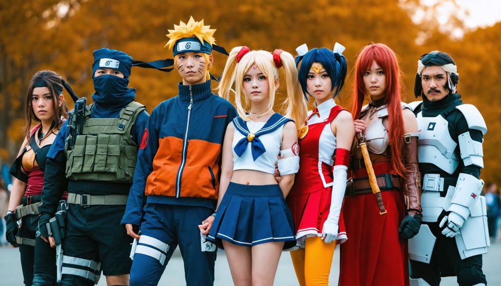 cross anime couple cosplay coordination