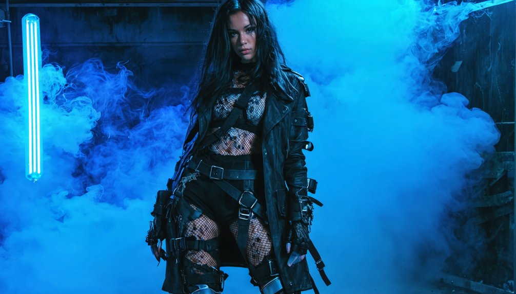 layered functional dystopian attire