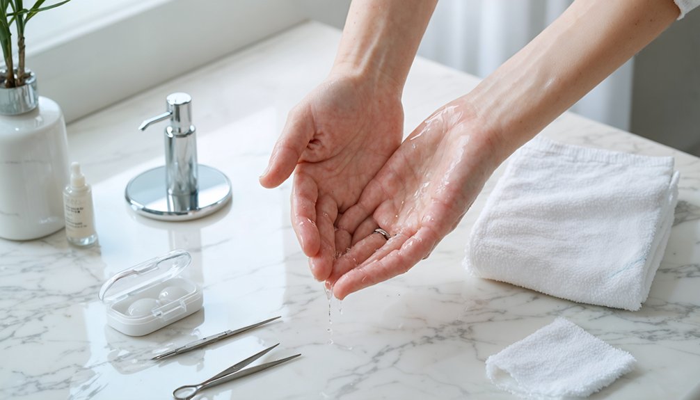 clean hands organized workspace