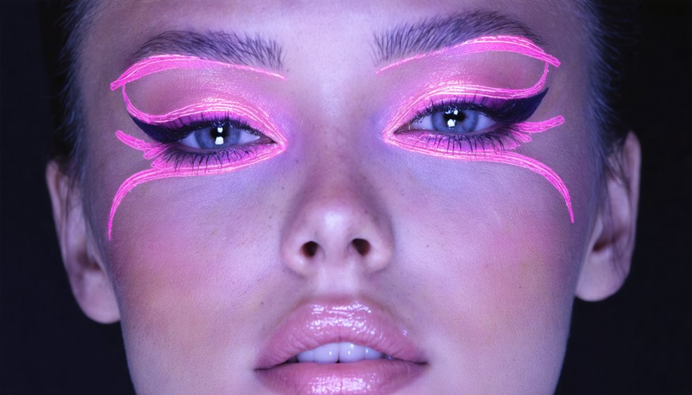 contrast enhances neon vibrancy