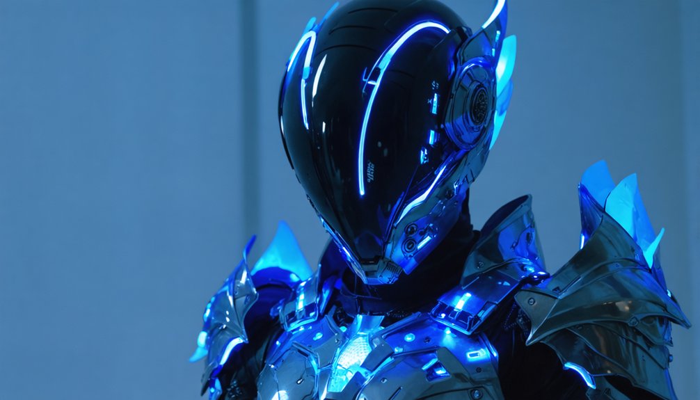 glowing led sci fi armor