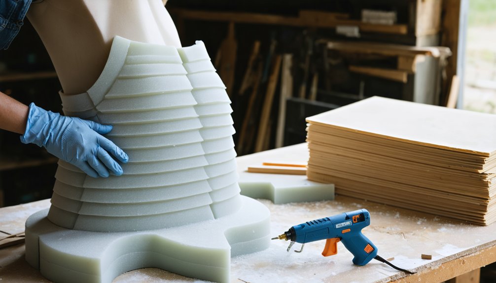 glue and reinforce seams