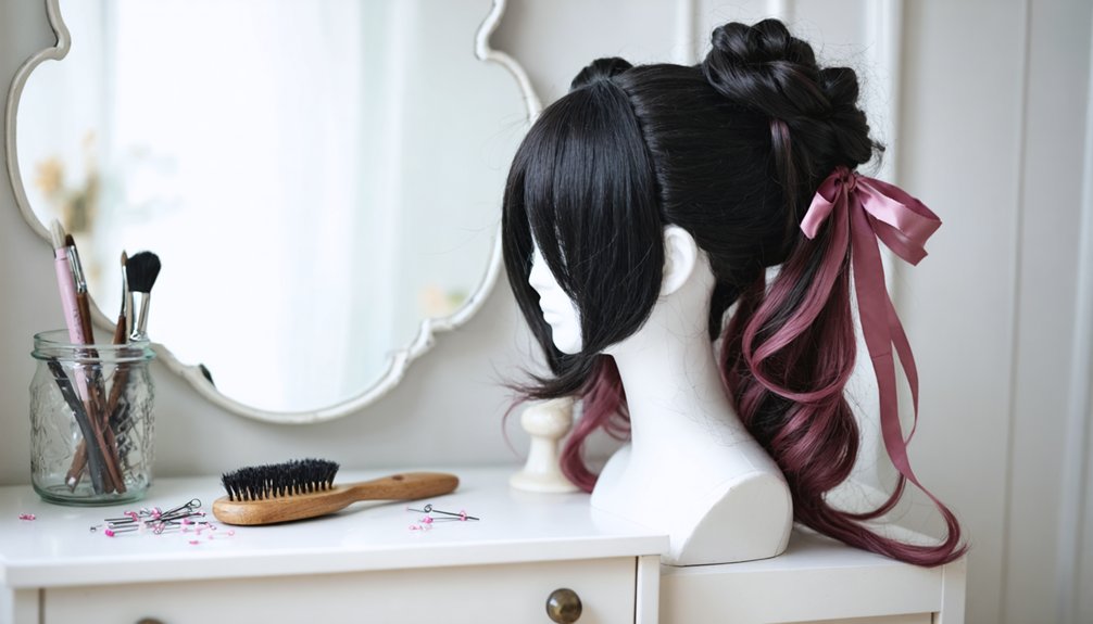 styling nezuko cosplay wig