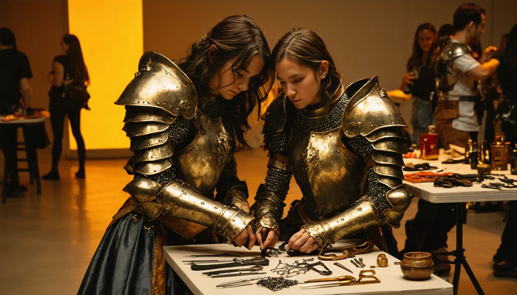 teamwork for costume repairs