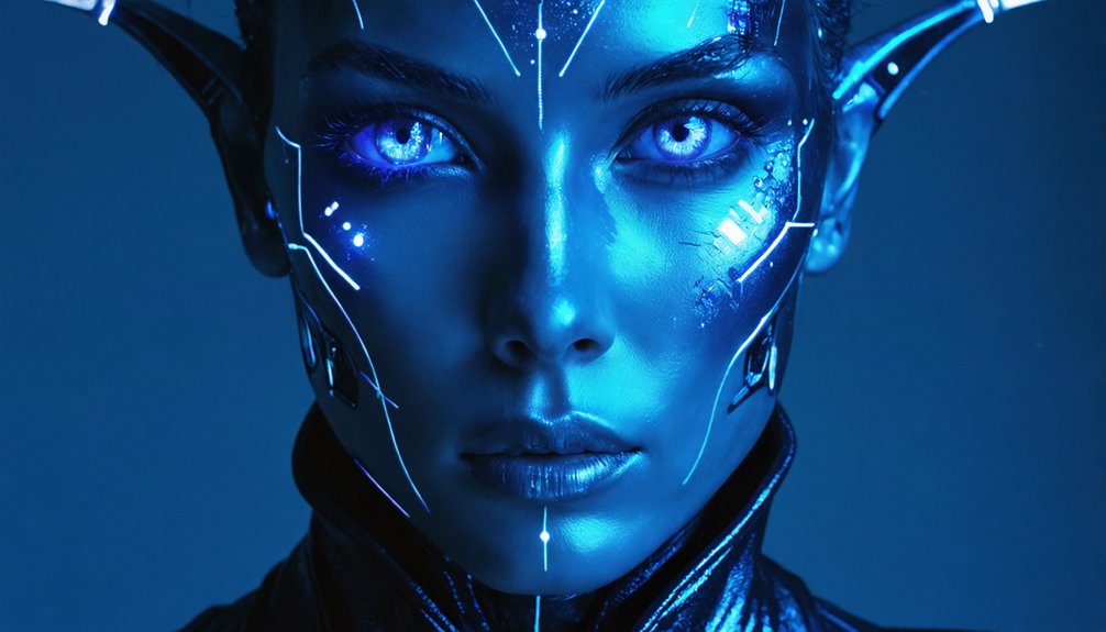 futuristic alien makeup transformation