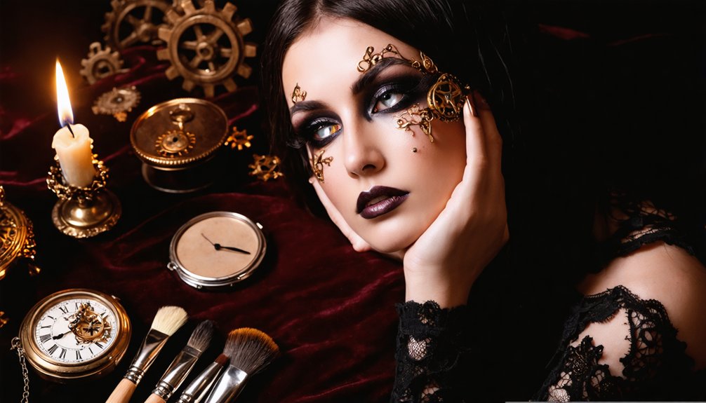 layered metallic gothic makeup