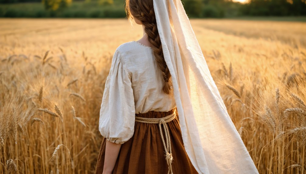 layered peasant working attire