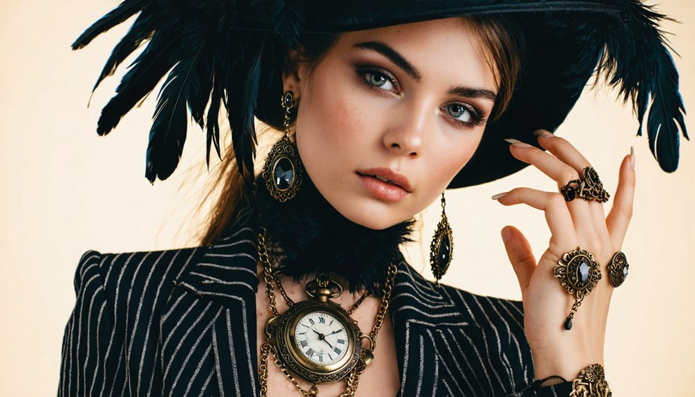 pinstripes enhance steampunk elegance