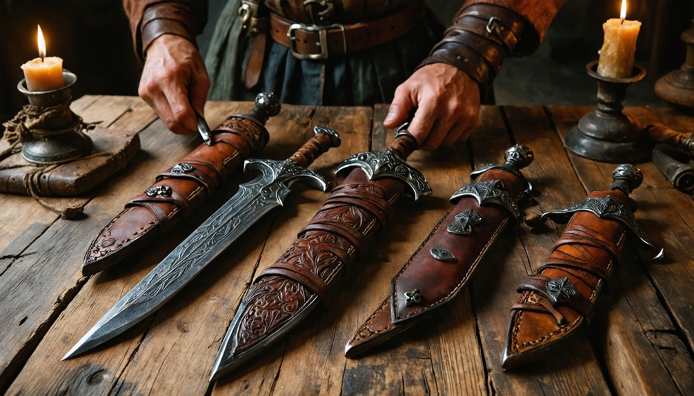 selecting medieval weapon sheaths
