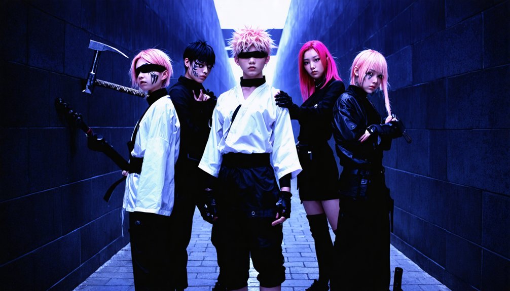 vivid contrasting cosplay ensemble