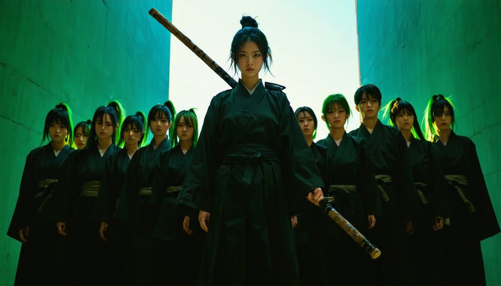 weapon green hair uniform