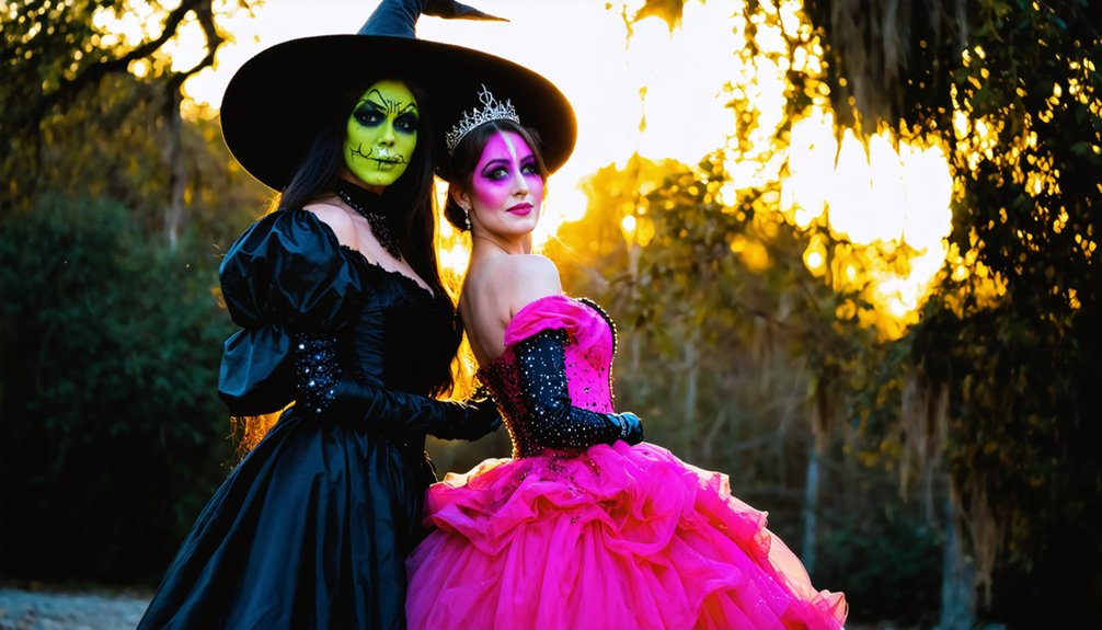 contrasting costumes tell story