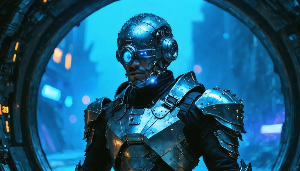cybernetic commanding metallic layered