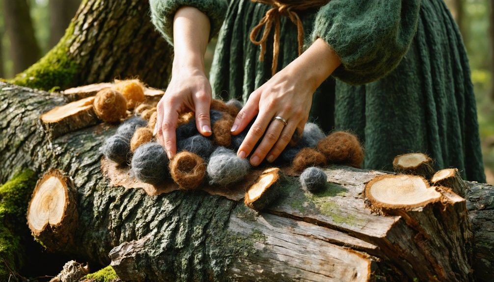 felted bark texture creation