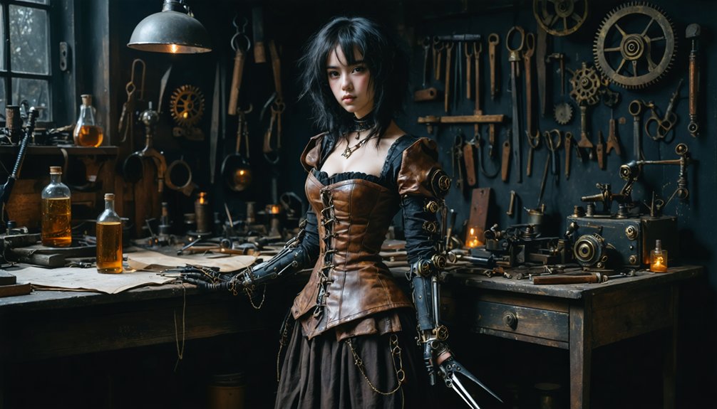 steampunk gothic mechanical detailing