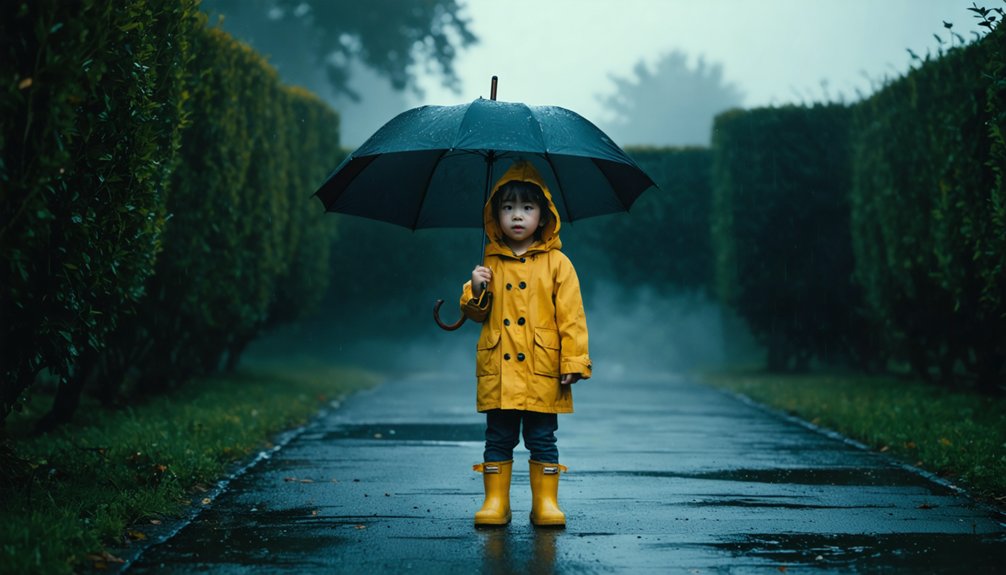 yellow raincoat blue jeans props